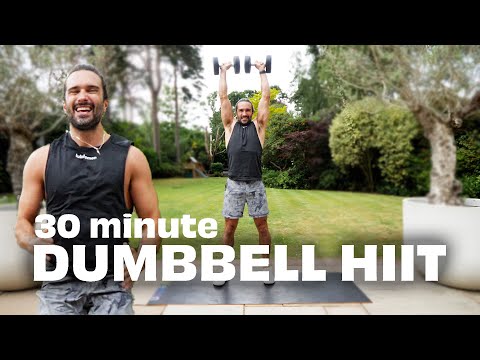 *NEW* 30 Minute Energizing DUMBBELL HIIT Workout | The Body Coach TV