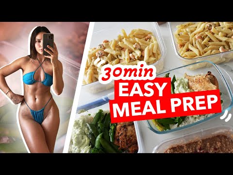 HIGH PROTEIN MEAL PREP IN UNDER 30 MINUTES | Krissy Cela